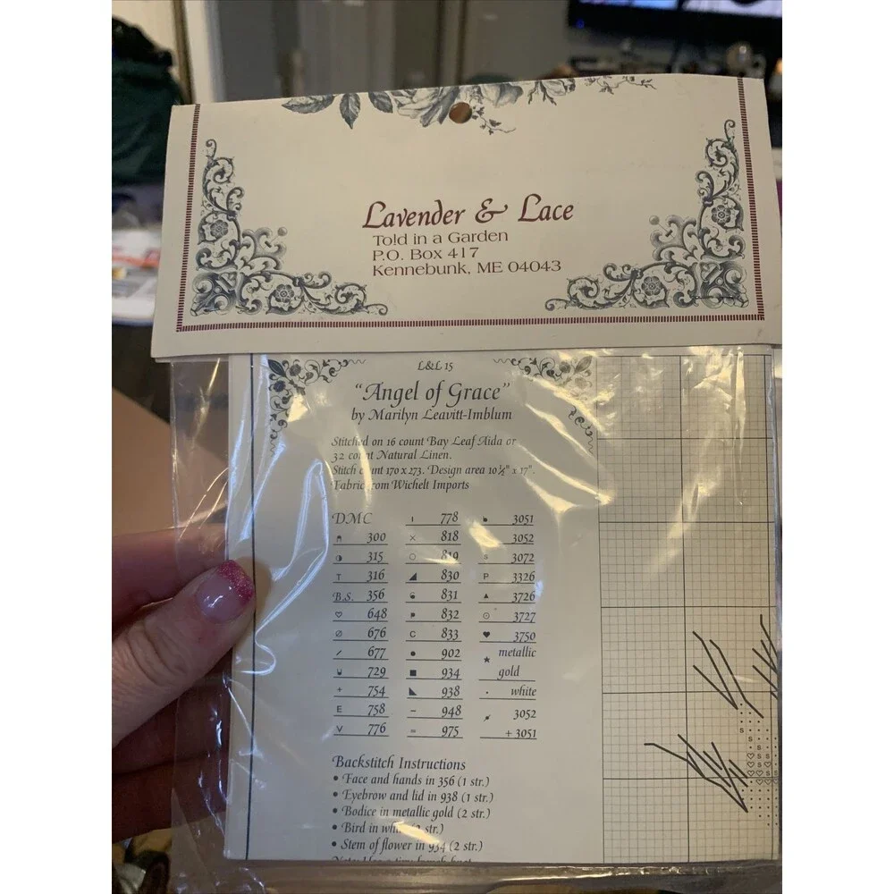 Lavender & Lace ANGEL OF GRACE LL15 Leavitt-Imblum Sealed Chart Pattern 1991